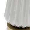 Lalia Home 25" Classic Fluted Ceramic and Metal Table Lamp with White Fabric Shade, Gray LHT-4007-GY